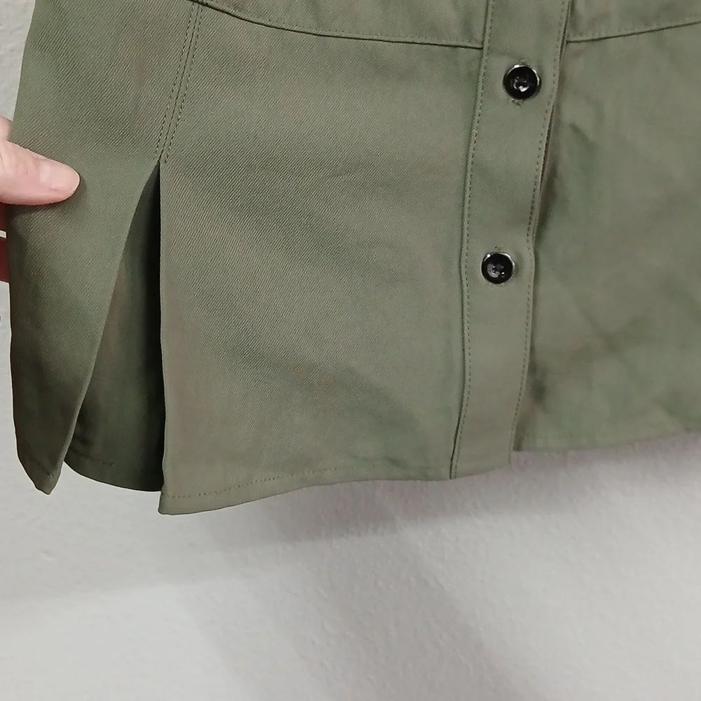 NWT Banana Republic  Button Up Tank Flare Sleeveless Green Size 8 - Picture 4 of 8